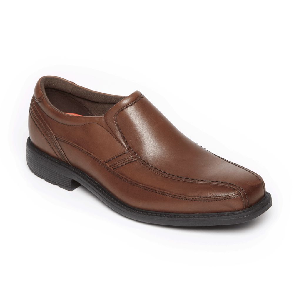 Rockport Men's Style Leader 2 Bike Toe Slip-Ons - Brown - USA (0764XACWO)